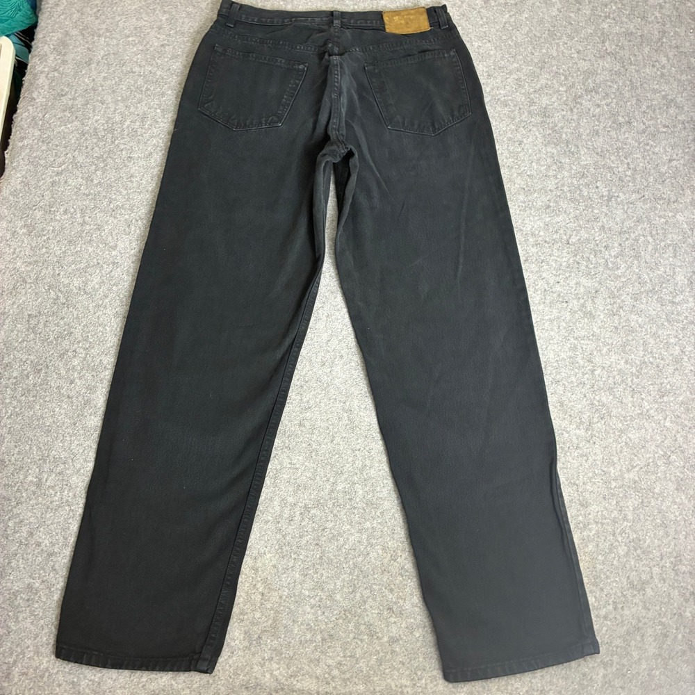 Calvin Klein Jeans Mens 33x32 Black Straight Leg Denim Pants Vintage 100% Cotton - Picture 2 of 7